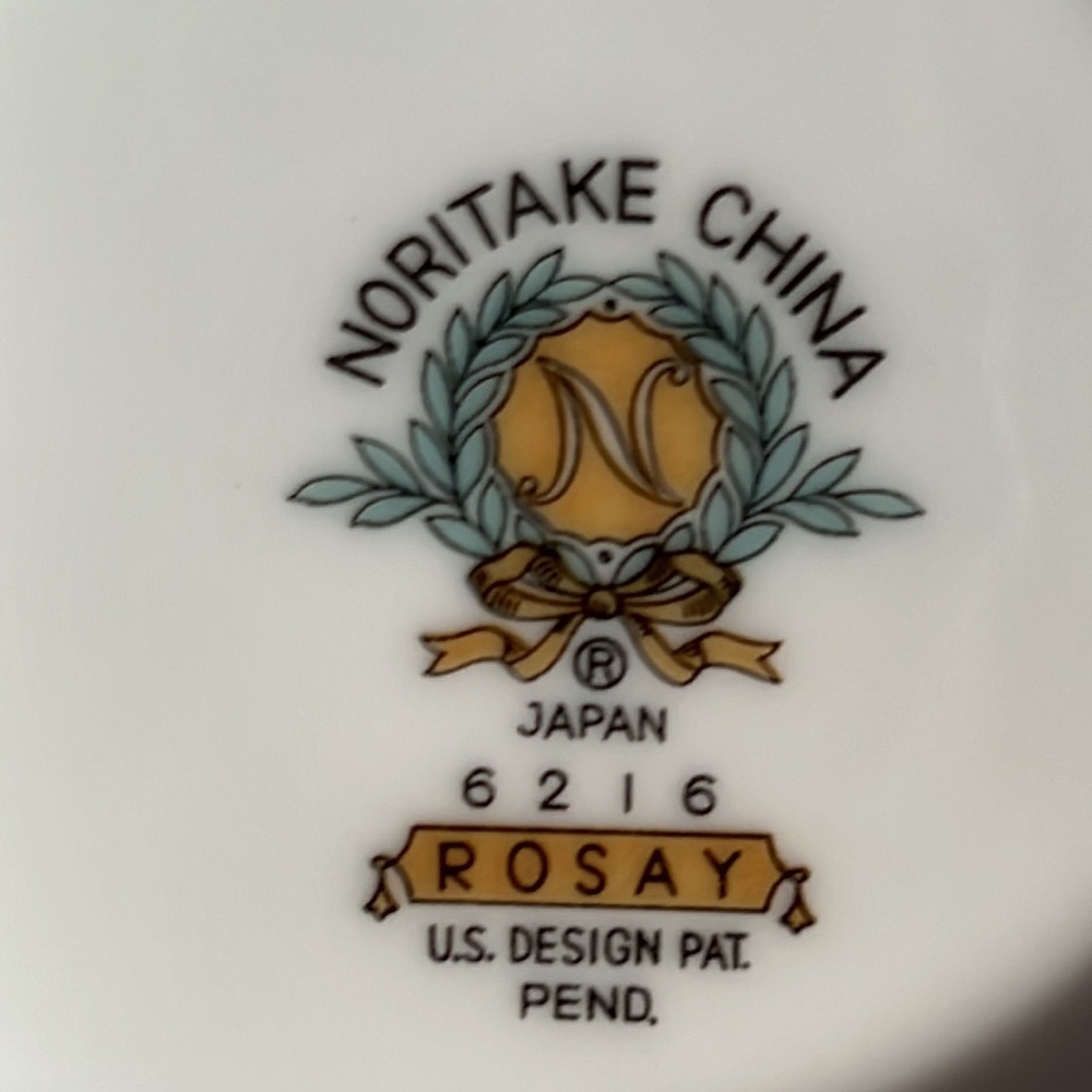 🦃🎁🐰NORITAKE “ROSAY” 6216 7 PC CHINA SET 🌹 - Picture 3 of 12